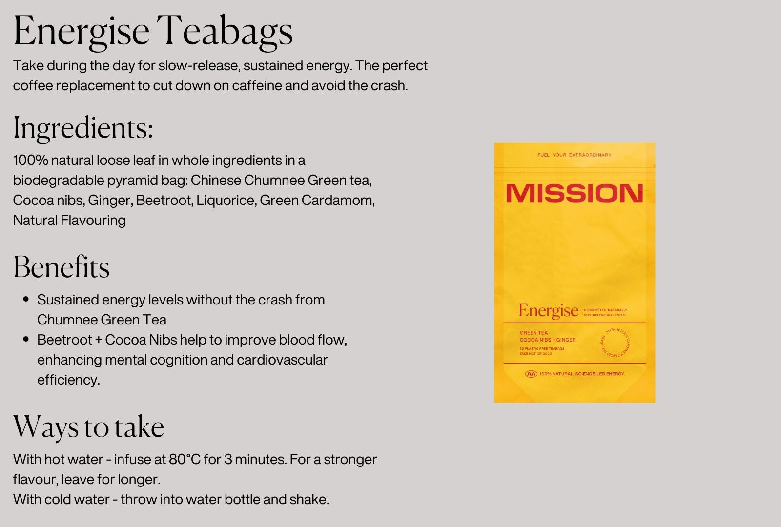 Energise Teabags
